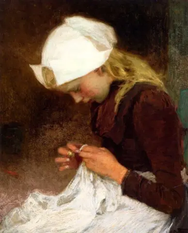 裁縫少女 1890 年頃