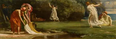 Nausicaa und ihre Jungfrauen spielen auf dem Ball 1873