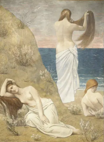 海边的年轻女孩