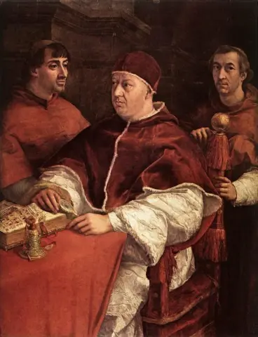 Pape Léon X avec les cardinaux Giulio de Medicis et Luigi de Rossi