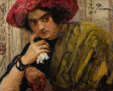 Porträtt av Isaak Brodskys syster 1914
