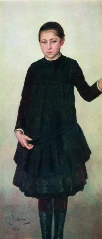 Porträtt av Vera Repina konstnärens dotter 1886