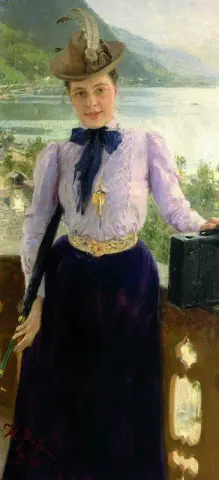 Portrett av forfatteren Natalia Borisovna Nordmann-severova 1900