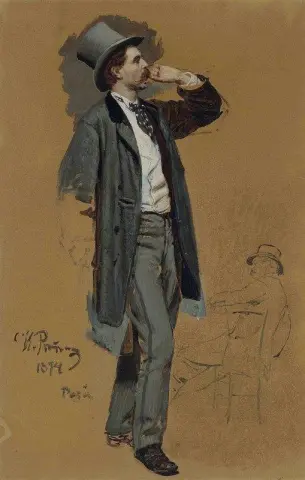 Studer for en parisisk kafé. Gentleman Standing og Jean-leon Gerome
