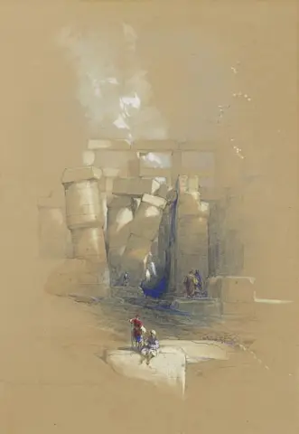 Parte de la sala de columnas de Karnak Tebas Egipto 1838