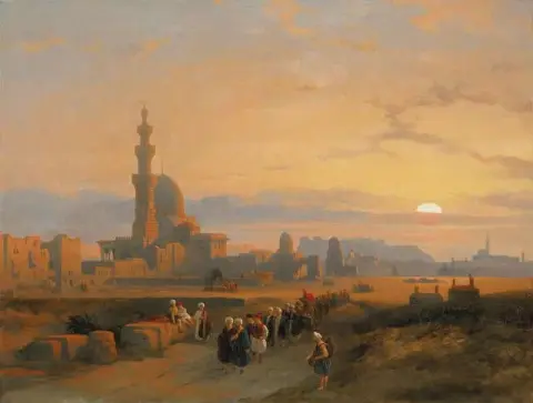 Procesión ante las tumbas de los califas del Gran Cairo 1846