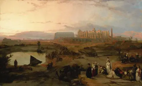 Ruinas del Gran Templo en Karnak Sunset 1845