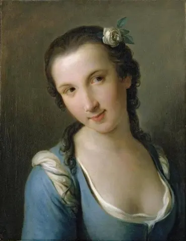 En flicka i en blå klänning 1755