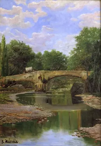 Bro over en elv ca. 1884