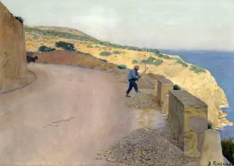Mann i landskap Garraf