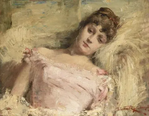 Bust Of Woman Inclined Toward The Back