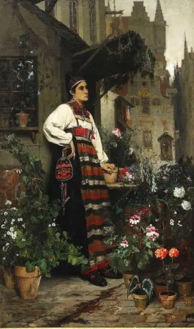 Flowerseller Wearing Rattvik Costume