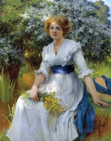 Una signora elegante che riposa