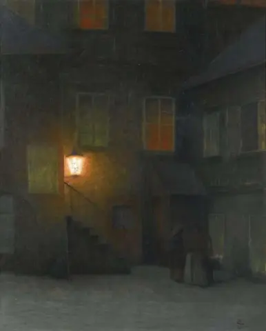 En gårdsplass i gamlebyen i Praha ca. 1900-10