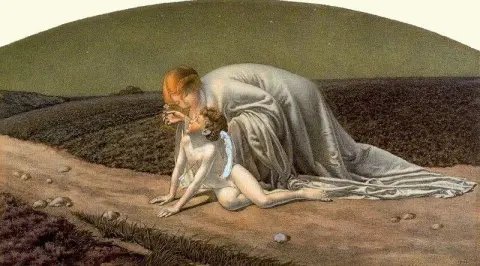 Hoop die de gewonde Cupido helpt