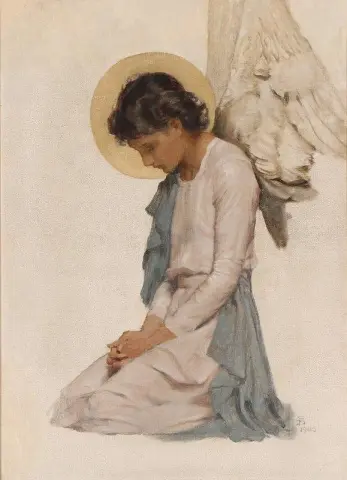 Studera med en bedjande ängel 1906