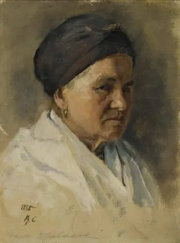 דיוקן של אישה זקנה עם צעיף ראש 1885