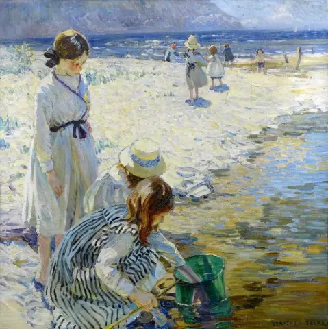 Bambini Gamberetti Su Una Spiaggia