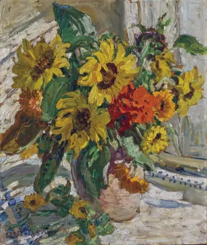 Natura morta di girasoli