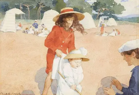 niños en la playa