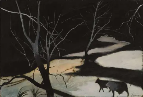 雪景色の中の犬 1927