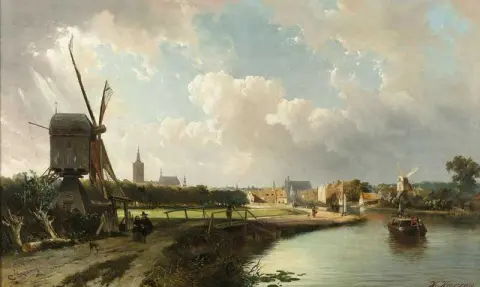 Gezicht Op Den Haag Vanaf De Delftse Vaart In De 17e Eeuw 1852