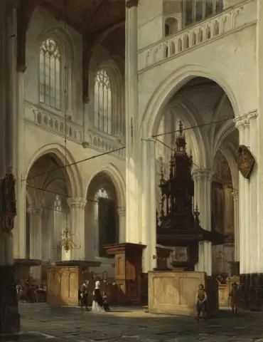 Interior Of The New Church In Amsterdam 1846