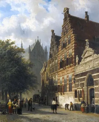 The Kerkgracht In Leiden 1857
