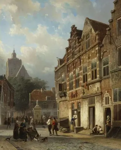 The Koopmansstraat And Market Brielle 1854