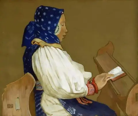 A Slovak Woman At Prayer Vazcecz Hungary 1907