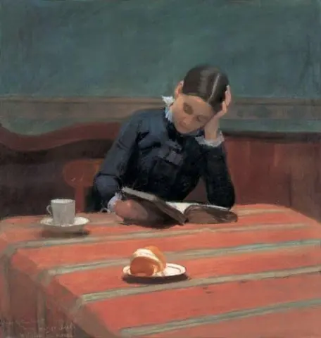 Чтение при газовом свете 1884 г.
