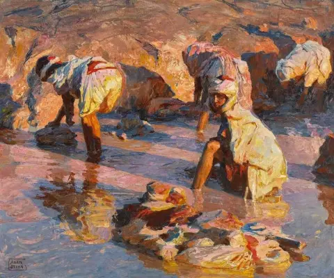 Lavadores a orillas del Nilo