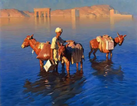 Portero cerca de la isla de Philae