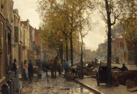 Gezicht Op De Nieuwe Haven Den Haag Ca. 1888