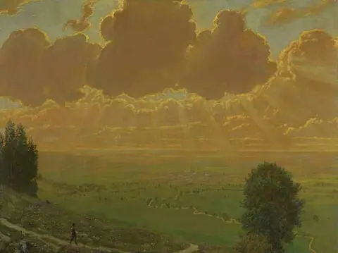 Sunburst Sackingenin Schwarzwaldin yllä 1910