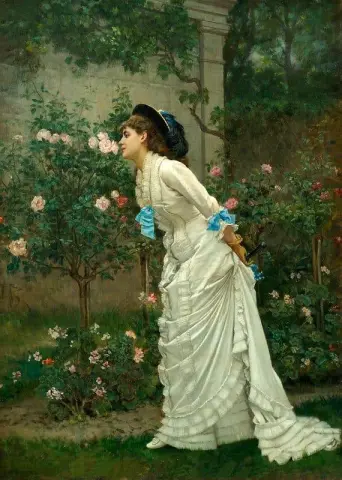 A Girl And Roses 1879