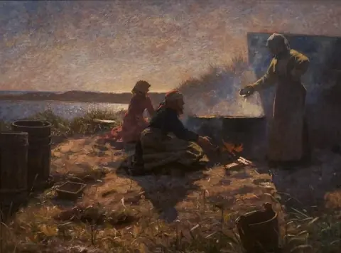 Kokande tågolja vid Nymindegab Jylland 1881