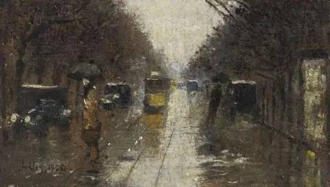 Stra Enszene Bei Regen 베를린 1926
