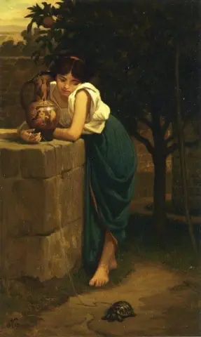 Etruskisk flicka med sköldpadda 1867