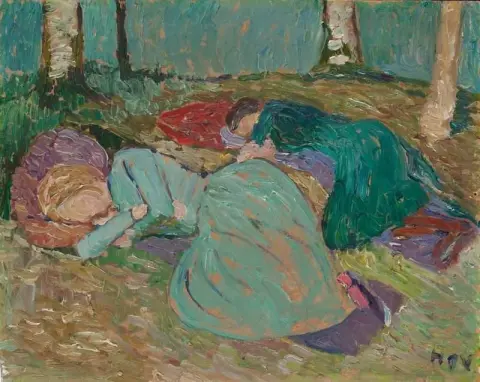 Martha Vogeler en Paula Modersohn-becker slapen in de tuin