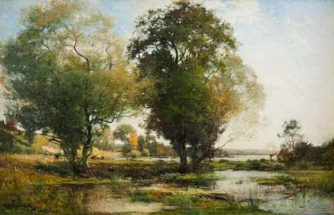 Romantiskt Sensommarlandskap Ca. 1871-72