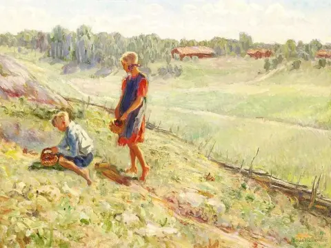 Берри собирает детей в летний день
