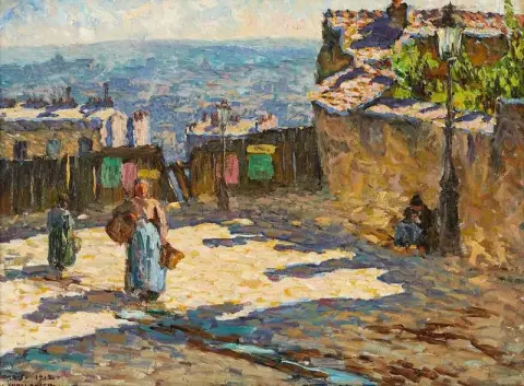 Vy Fran Montmartre Over Ett Soligt, Париж, 1912 год.