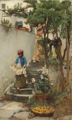 En appelsinhage sent i 1880