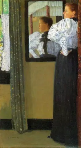 Ansikte reflekterat i en spegel 1896