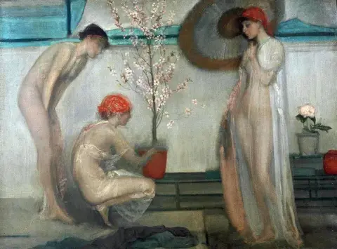 Tre figurer. Rosa og grå 1868-78