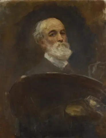 Selvportrett Holder en palett 1907