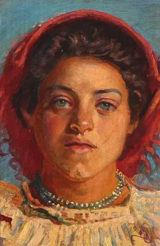 Testa di una ragazza italiana