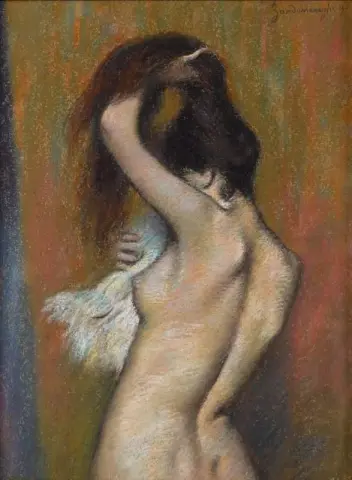 Efter badet. Naken Woman S Wiping 1895