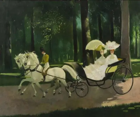 Un paseo en carruaje por el parque